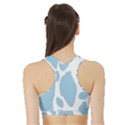 Cow Print, Aesthetic, Y, Blue, Baby Blue, Pattern, Simple Sports Bra with Border View2