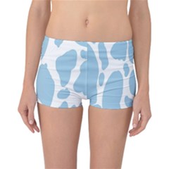 Cow Print, Aesthetic, Y, Blue, Baby Blue, Pattern, Simple Reversible Boyleg Bikini Bottoms by nateshop