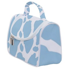 Cow Print, Aesthetic, Y, Blue, Baby Blue, Pattern, Simple Satchel Handbag