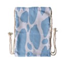 Cow Print, Aesthetic, Y, Blue, Baby Blue, Pattern, Simple Drawstring Bag (Small) View2