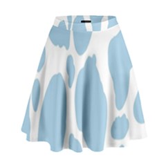 Cow Print, Aesthetic, Y, Blue, Baby Blue, Pattern, Simple High Waist Skirt by nateshop