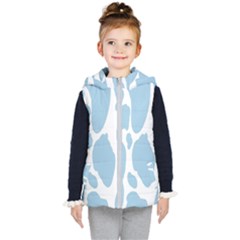 Cow Print, Aesthetic, Y, Blue, Baby Blue, Pattern, Simple Kids  Hooded Puffer Vest by nateshop