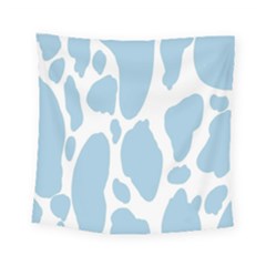 Cow Print, Aesthetic, Y, Blue, Baby Blue, Pattern, Simple Square Tapestry (small) by nateshop