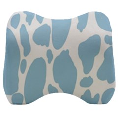 Cow Print, Aesthetic, Y, Blue, Baby Blue, Pattern, Simple Velour Head Support Cushion by nateshop