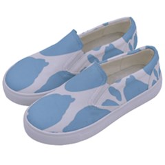 Cow Print, Aesthetic, Y, Blue, Baby Blue, Pattern, Simple Kids  Canvas Slip Ons by nateshop