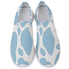 Cow Print, Aesthetic, Y, Blue, Baby Blue, Pattern, Simple Men s Slip On Sneakers by nateshop