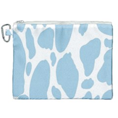 Cow Print, Aesthetic, Y, Blue, Baby Blue, Pattern, Simple Canvas Cosmetic Bag (xxl) by nateshop