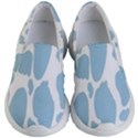 Cow Print, Aesthetic, Y, Blue, Baby Blue, Pattern, Simple Kids Lightweight Slip Ons View1