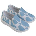 Cow Print, Aesthetic, Y, Blue, Baby Blue, Pattern, Simple Kids Lightweight Slip Ons View3