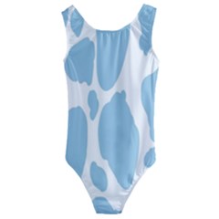 Cow Print, Aesthetic, Y, Blue, Baby Blue, Pattern, Simple Kids  Cut-out Back One Piece Swimsuit by nateshop