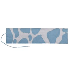 Cow Print, Aesthetic, Y, Blue, Baby Blue, Pattern, Simple Roll Up Canvas Pencil Holder (l) by nateshop