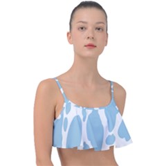 Cow Print, Aesthetic, Y, Blue, Baby Blue, Pattern, Simple Frill Bikini Top by nateshop