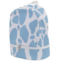 Cow Print, Aesthetic, Y, Blue, Baby Blue, Pattern, Simple Zip Bottom Backpack by nateshop