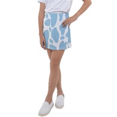 Cow Print, Aesthetic, Y, Blue, Baby Blue, Pattern, Simple Kids  Tennis Skirt by nateshop