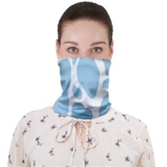 Cow Print, Aesthetic, Y, Blue, Baby Blue, Pattern, Simple Face Covering Bandana (adult)