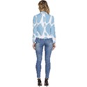 Cow Print, Aesthetic, Y, Blue, Baby Blue, Pattern, Simple Women s Long Sleeve Revers Collar Cropped Jacket View4