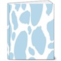 Cow Print, Aesthetic, Y, Blue, Baby Blue, Pattern, Simple 8  x 10  Hardcover Notebook View1