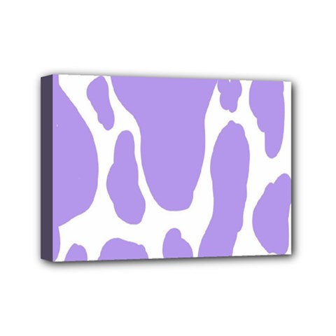 Cow Print, Aesthetic,violelilac, Animal, Purple, Simple Mini Canvas 7  X 5  (stretched) by nateshop