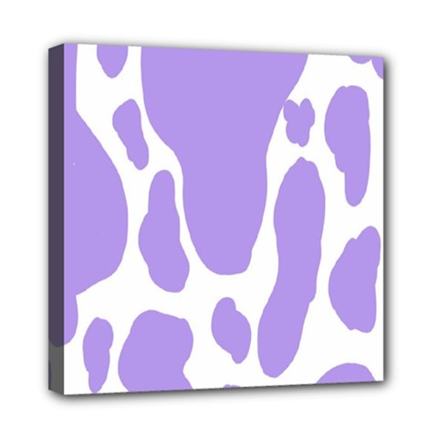 Cow Print, Aesthetic,violelilac, Animal, Purple, Simple Mini Canvas 8  X 8  (stretched) by nateshop