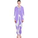 Cow Print, Aesthetic,Violelilac, Animal, Purple, Simple Hooded Jumpsuit (Ladies) View1