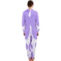 Cow Print, Aesthetic,Violelilac, Animal, Purple, Simple Hooded Jumpsuit (Ladies) View2