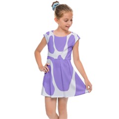 Cow Print, Aesthetic,violelilac, Animal, Purple, Simple Kids  Cap Sleeve Dress by nateshop