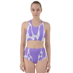 Cow Print, Aesthetic,violelilac, Animal, Purple, Simple Racer Back Bikini Set by nateshop