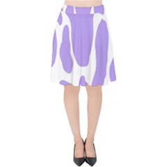 Cow Print, Aesthetic,violelilac, Animal, Purple, Simple Velvet High Waist Skirt