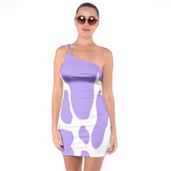 Cow Print, Aesthetic,violelilac, Animal, Purple, Simple One Shoulder Ring Trim Bodycon Dress by nateshop