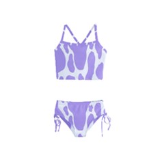 Cow Print, Aesthetic,violelilac, Animal, Purple, Simple Girls  Tankini Swimsuit by nateshop