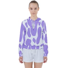 Cow Print, Aesthetic,violelilac, Animal, Purple, Simple Women s Tie Up Sweat by nateshop