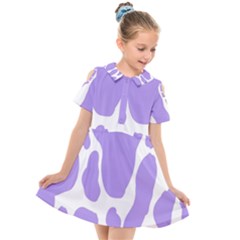 Cow Print, Aesthetic,violelilac, Animal, Purple, Simple Kids  Short Sleeve Shirt Dress by nateshop