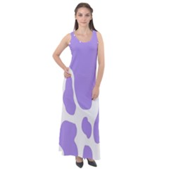 Cow Print, Aesthetic,violelilac, Animal, Purple, Simple Sleeveless Velour Maxi Dress by nateshop