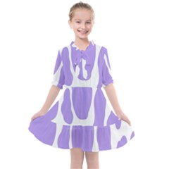 Cow Print, Aesthetic,violelilac, Animal, Purple, Simple Kids  All Frills Chiffon Dress by nateshop