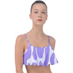 Cow Print, Aesthetic,violelilac, Animal, Purple, Simple Frill Bikini Top by nateshop