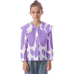 Cow Print, Aesthetic,violelilac, Animal, Purple, Simple Kids  Peter Pan Collar Blouse by nateshop