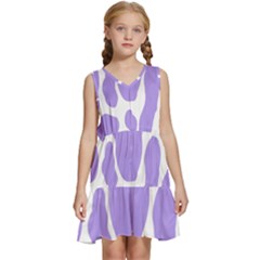 Cow Print, Aesthetic,violelilac, Animal, Purple, Simple Kids  Sleeveless Tiered Mini Dress by nateshop