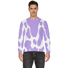 Cow Print, Aesthetic,violelilac, Animal, Purple, Simple Men s Fleece Sweatshirt by nateshop