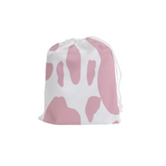 Cow Print, Pink, Design, Pattern, Animal, Baby Pink, Simple, Drawstring Pouch (medium) by nateshop