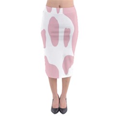 Cow Print, Pink, Design, Pattern, Animal, Baby Pink, Simple, Midi Pencil Skirt by nateshop