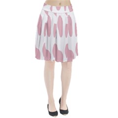 Cow Print, Pink, Design, Pattern, Animal, Baby Pink, Simple, Pleated Skirt by nateshop