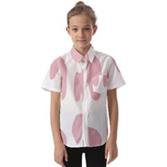 Cow Print, Pink, Design, Pattern, Animal, Baby Pink, Simple, Kids  Short Sleeve Shirt by nateshop