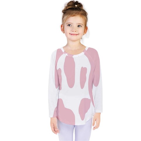 Cow Print, Pink, Design, Pattern, Animal, Baby Pink, Simple, Kids  Long Sleeve T-shirt by nateshop