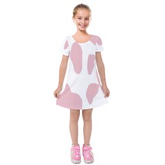 Cow Print, Pink, Design, Pattern, Animal, Baby Pink, Simple, Kids  Short Sleeve Velvet Dress by nateshop