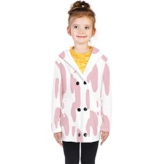 Cow Print, Pink, Design, Pattern, Animal, Baby Pink, Simple, Kids  Double Breasted Button Coat by nateshop