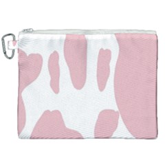 Cow Print, Pink, Design, Pattern, Animal, Baby Pink, Simple, Canvas Cosmetic Bag (xxl) by nateshop