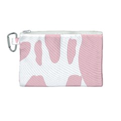 Cow Print, Pink, Design, Pattern, Animal, Baby Pink, Simple, Canvas Cosmetic Bag (medium) by nateshop