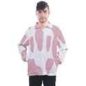 Cow Print, Pink, Design, Pattern, Animal, Baby Pink, Simple, Men s Half Zip Pullover View1