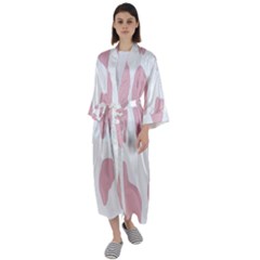 Cow Print, Pink, Design, Pattern, Animal, Baby Pink, Simple, Maxi Satin Kimono by nateshop