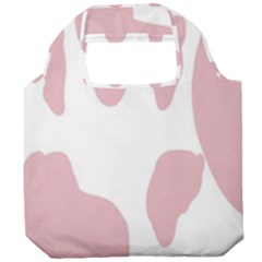 Cow Print, Pink, Design, Pattern, Animal, Baby Pink, Simple, Foldable Grocery Recycle Bag by nateshop